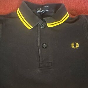 Fred Perry Black Polo with Yellow Trim